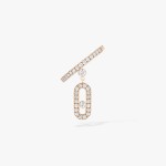 Messika - Move Uno Single Clip Diamond Pave Pink Gold Hoop Earring 